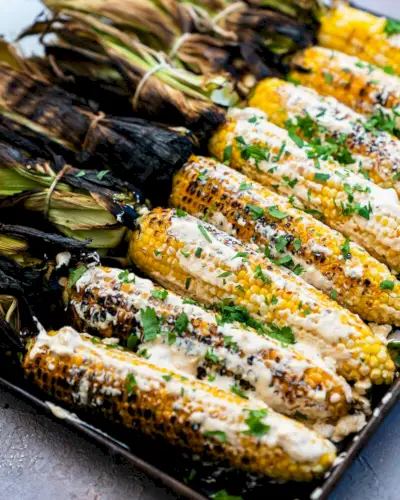 Receita Elote (milho mexicano grelhado)