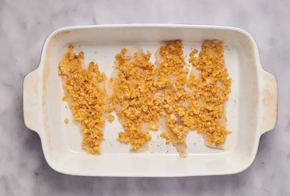 Pieczona Flądra Z Kruszonką Parmezanu