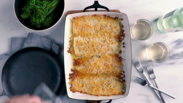 Gebackene Flunder mit Parmesanbröseln