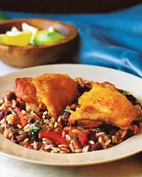 Frango com Arroz e Feijão