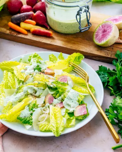 Salada de alface romana