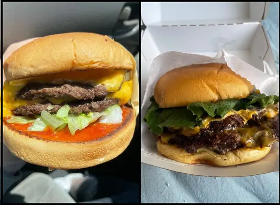 Comparé hamburguesas, papas fritas,