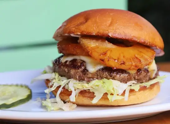Zinburger Wine and Burger Bar hawaiian burger