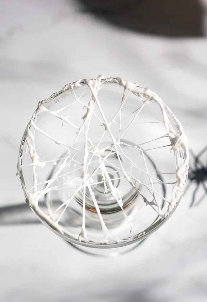 gros plan d'une sangle de guimauve sur un verre à cocktail.' title=