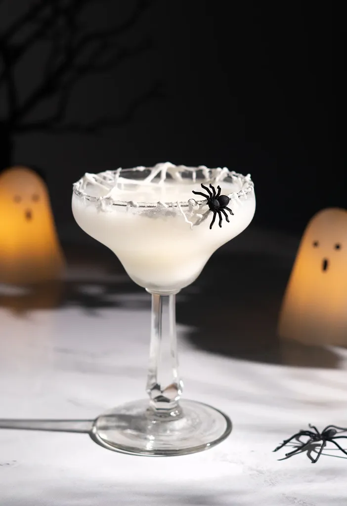 Margarita effrayante en toile d'araignée (recette facile de cocktail d'Halloween)