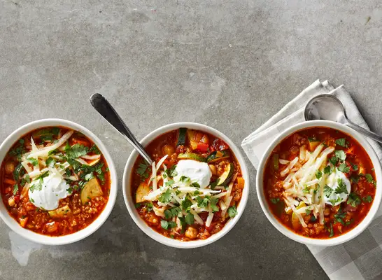 chickpea quinoa soup bowls