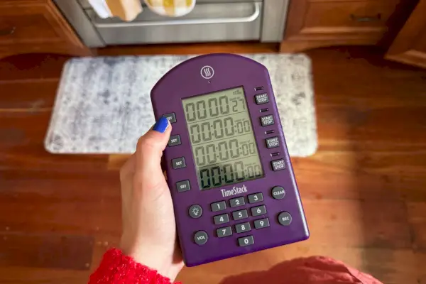 Osoba drží ThermoWorks TimeStack